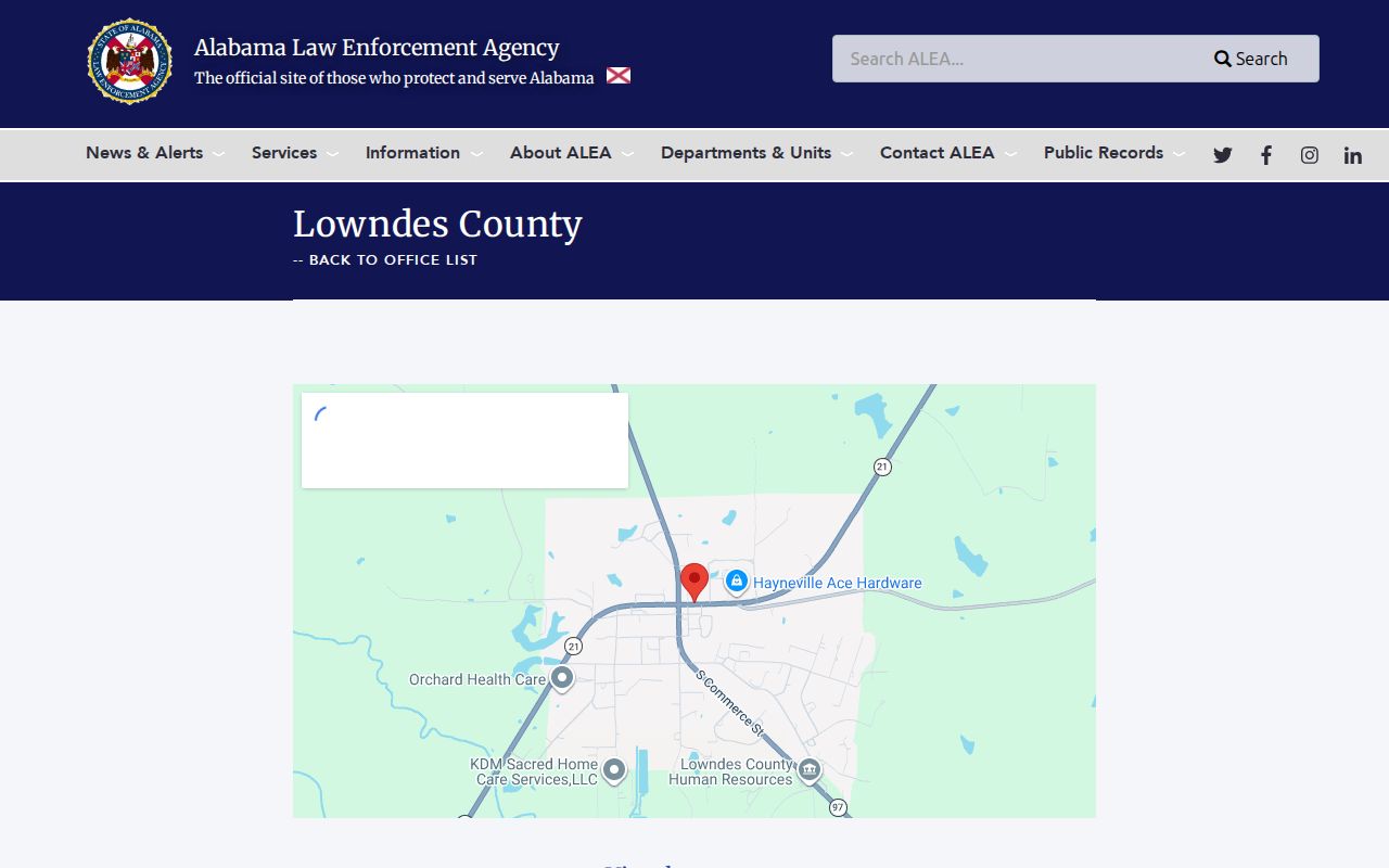 ALEA Lowndes office source for Fort Deposit criminal record channels
