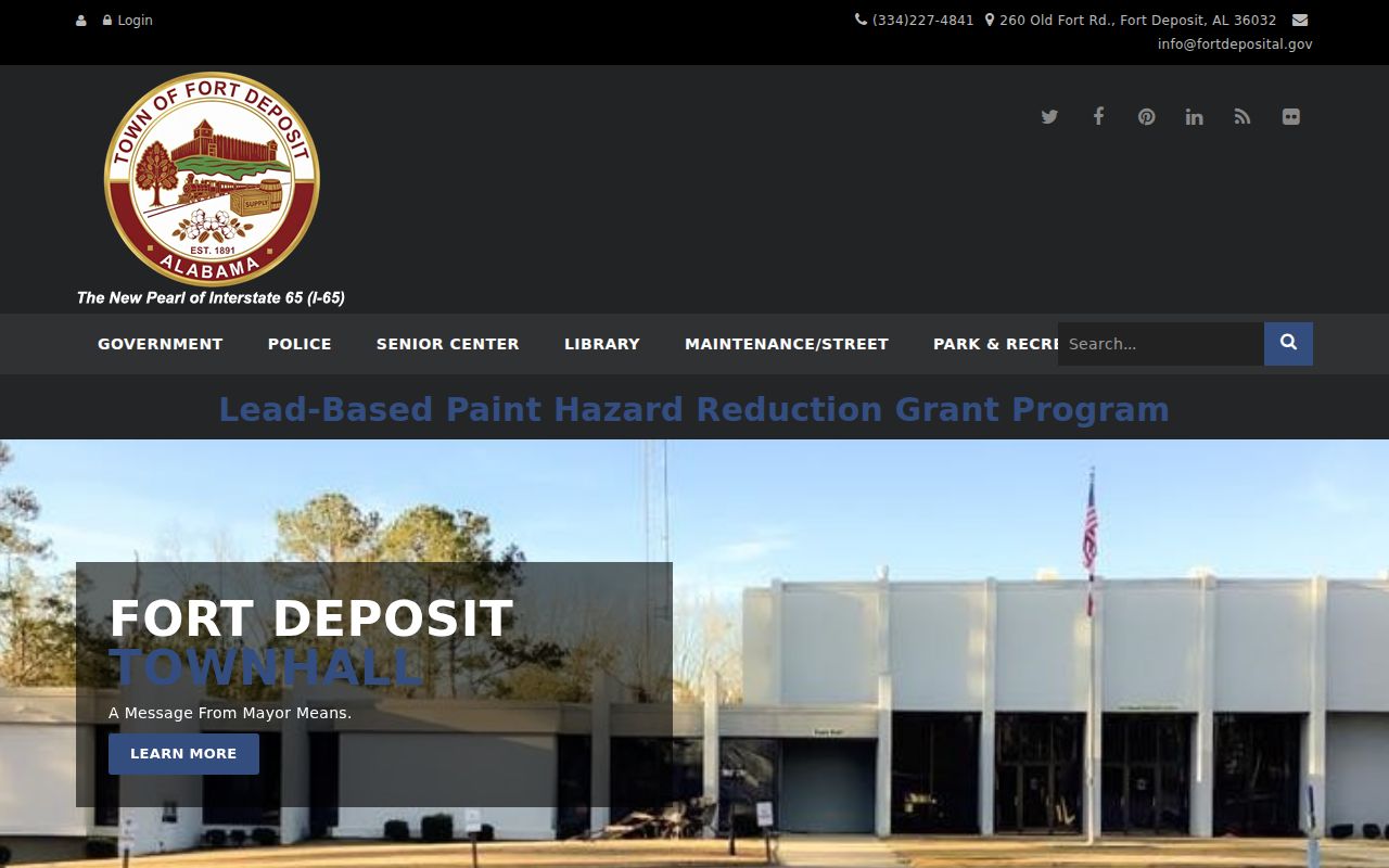 Official town contact source for Fort Deposit criminal records