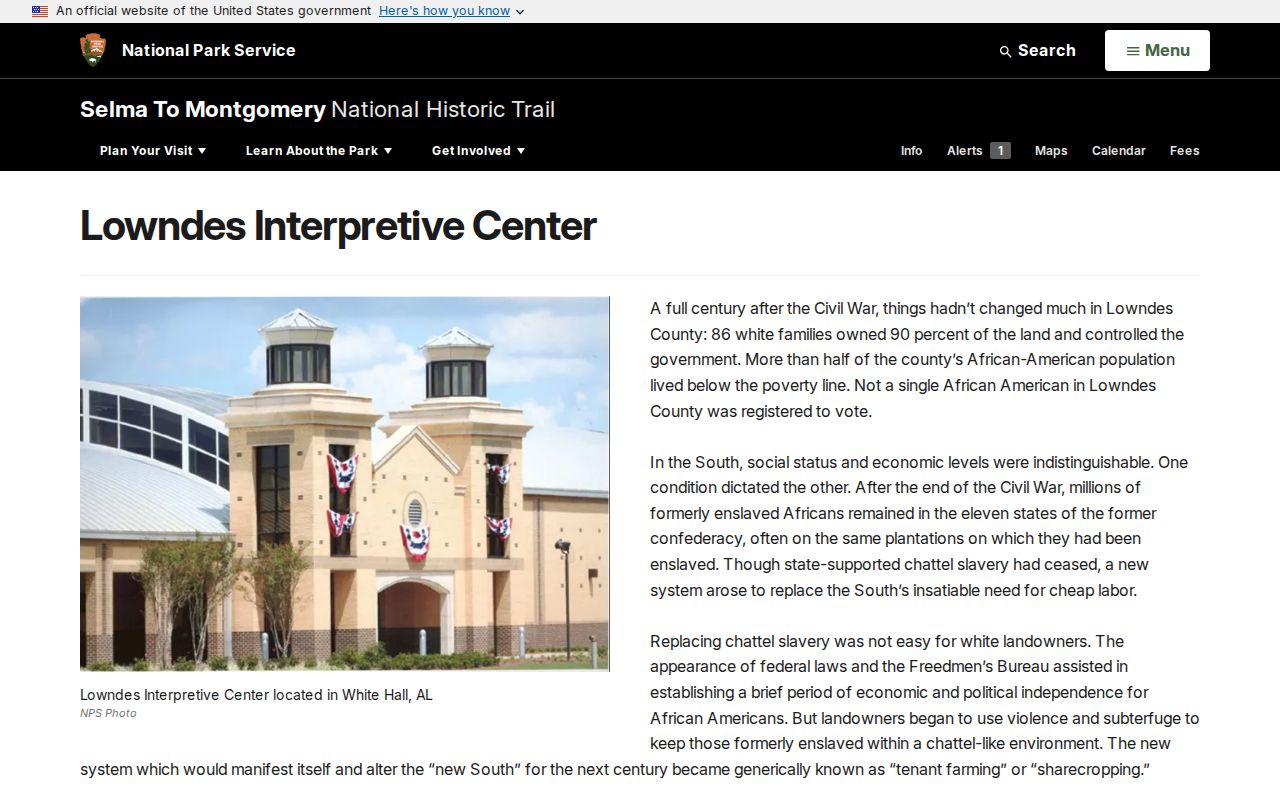 White Hall criminal records and Lowndes Interpretive Center history